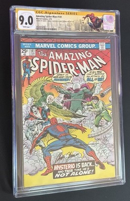 Amazing Spider-Man 141 CGC 9.0 SS 2X Signed Gerry Conway Roy Thomas Mysterio Key