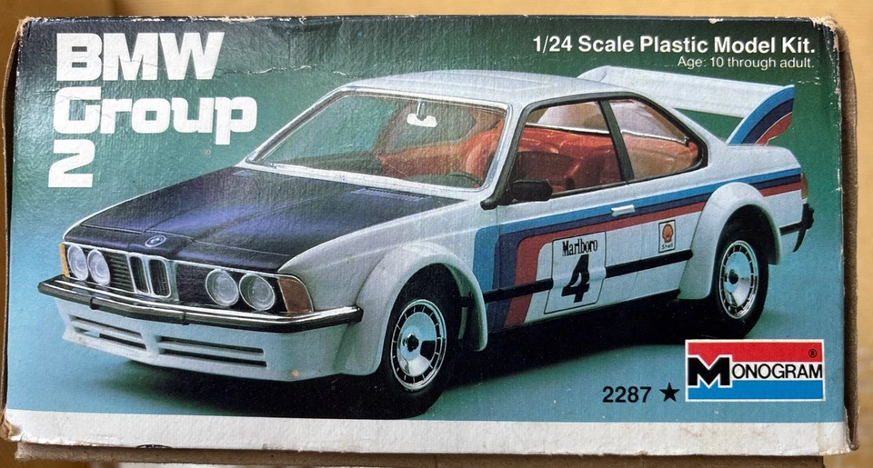 BMW Group 2 -1/24 Plastic Model Kit Monogram 1981 Factory Sealed Bags - Open Box - Image 4 of 4
