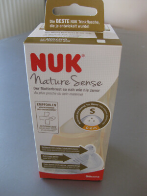 Nuk Nature Sense Babyflasche Weiß 150ml Gr. S 0-6 Monate Anti Colic Soft Neu