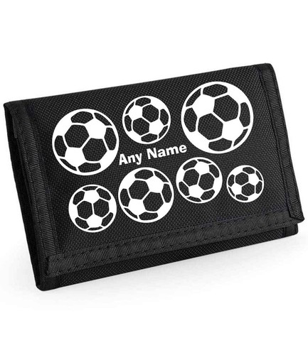 Football Multi Print Personalised Boys Kids Ripper Wallet With Coin Holder Gift - Picture 4 of 12