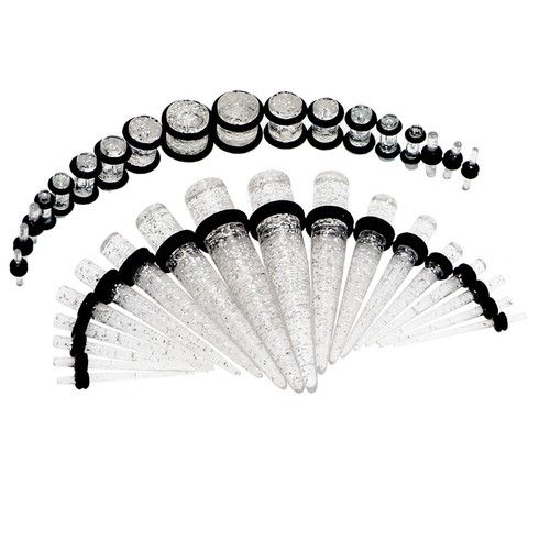 18pcs /12Pcs Acrylic Taper Kit Plug Ear Gauges Stretching Ear Jewelry 1.6-20mm - Picture 28 of 30