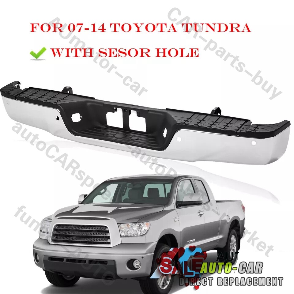 Step Bumper For 2007-2013 Toyota Tundra w/ Sensor Holes Chrome Rear