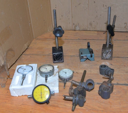 Mitutoyo Fowler Starrett inspection stand & gauge lot collectible machinist tool