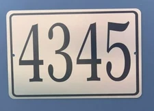 Personalized Home Address Sign Shiny Brushed Aluminum 12" x 8" House Plaque Sign