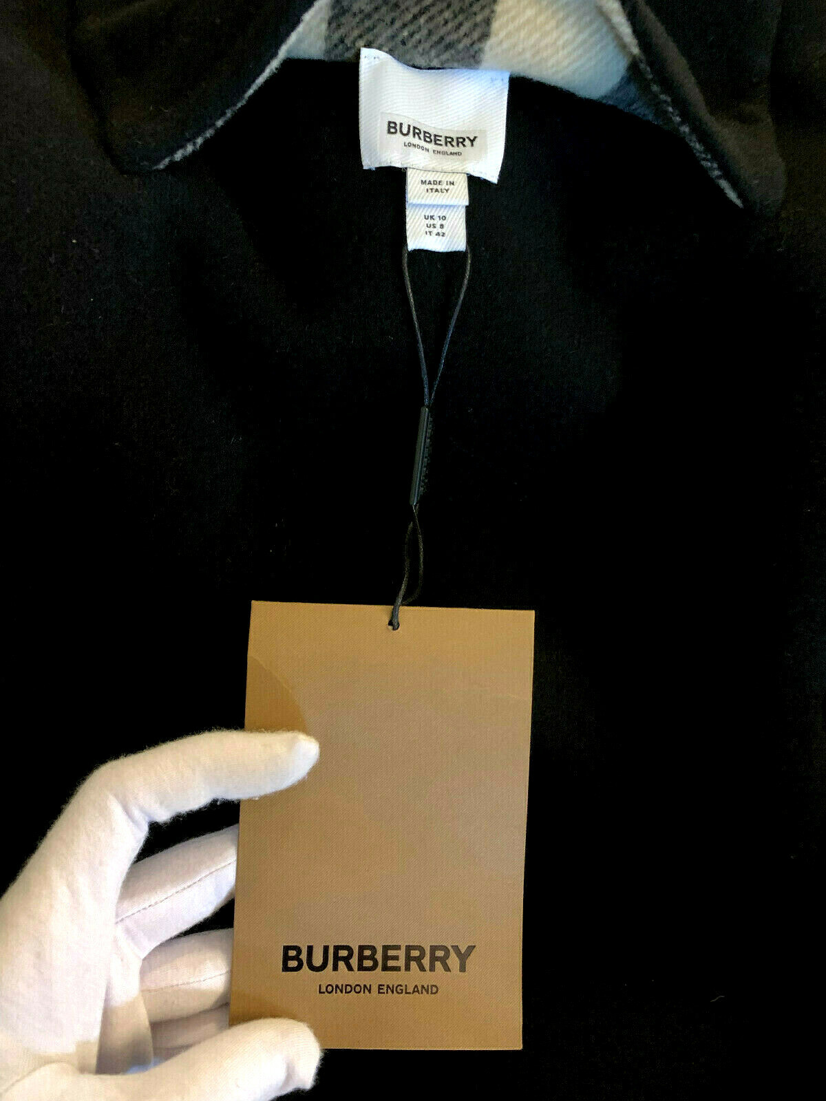 Burberry Women Tisbury Exploded Check Reversible Wool Coat, Black, Size 8, NWT!! image 6