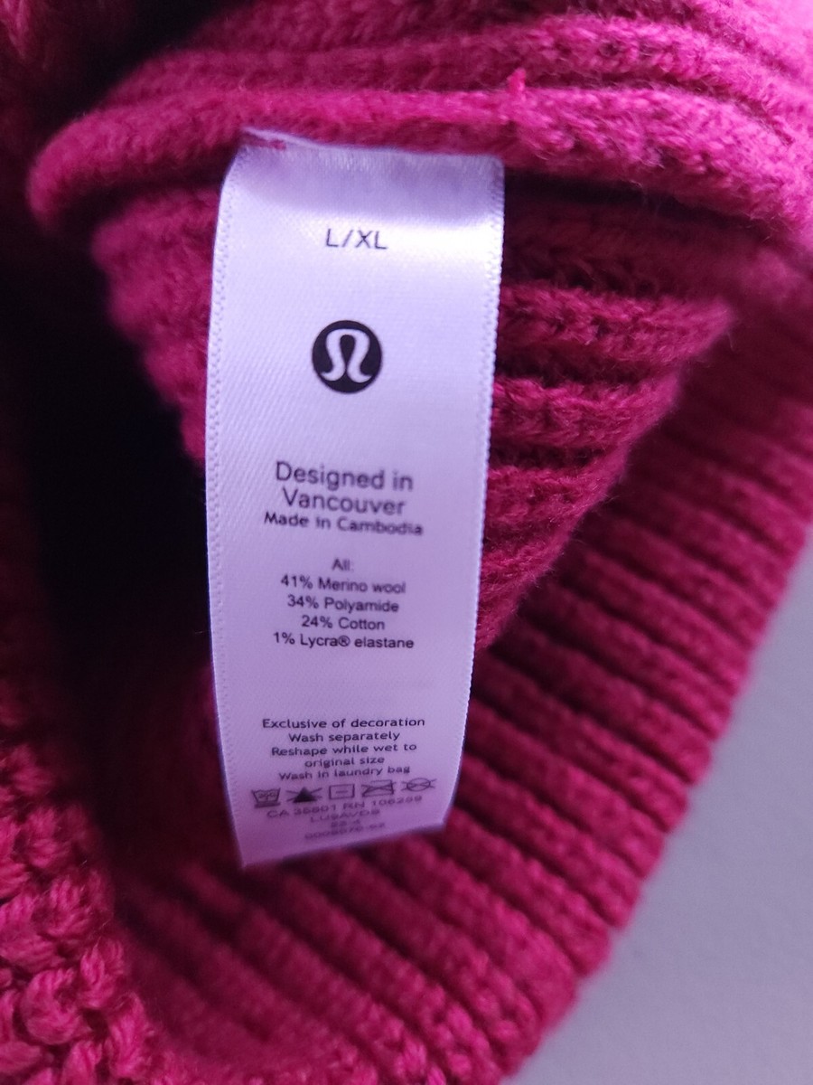 Lululemon RIBBED MERINO WOOL BLEND KNIT BEANIE SZ L/XL  display picture 1