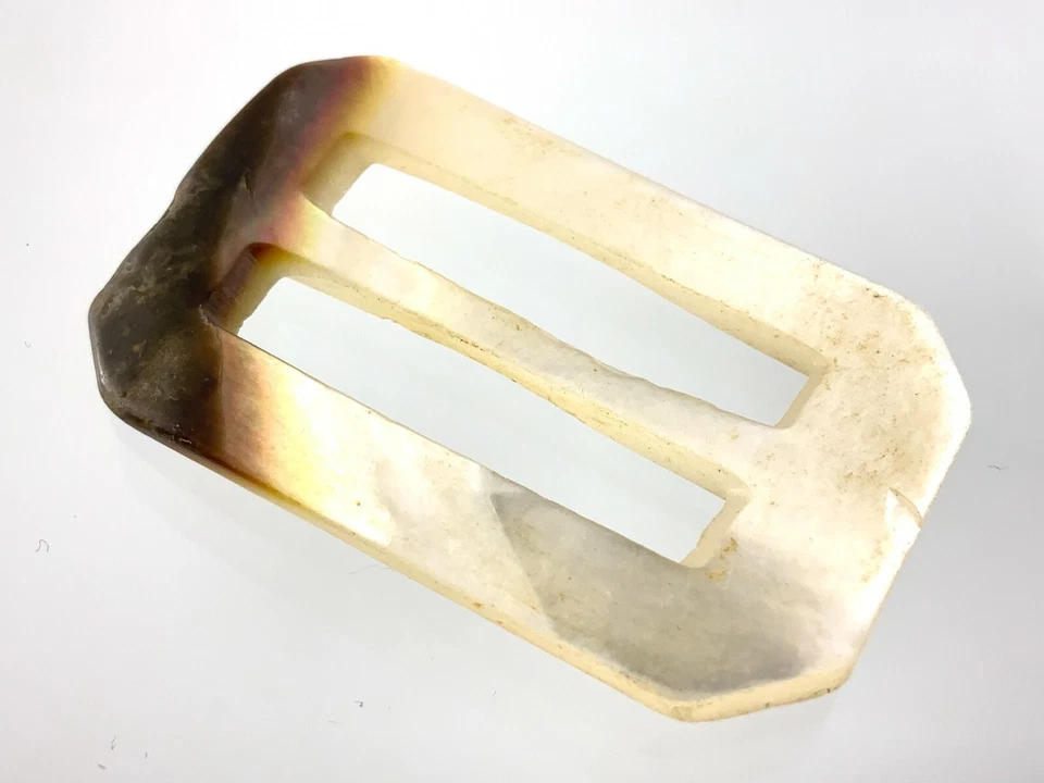 Carved MOP Mother-Of-Pearl Belt Buckle For Garment 1.75in Marble Pattern 352B - Image 2 of 4