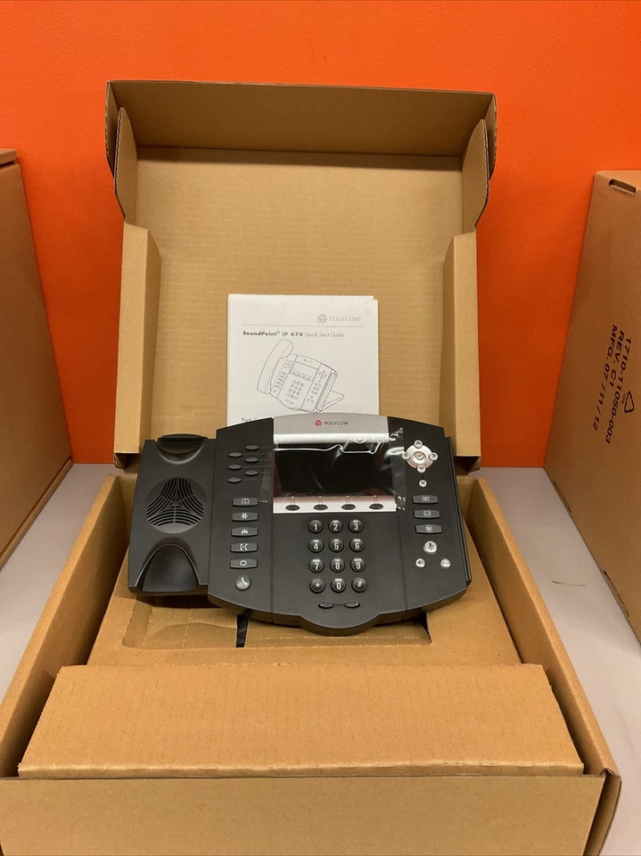 Polycom SoundPoint 670 Gigabit IP Phone PoE (2200-12670-225) - NEW - Image 2 of 4