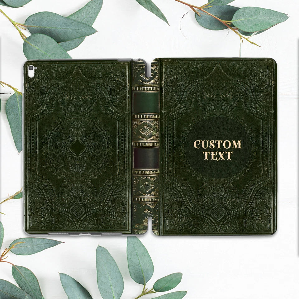 Custom Text Dark Vintage Book Case For iPad 10.2 Pro 12.9 11 9.7 Air 4 5 Mini - Image 4 of 4