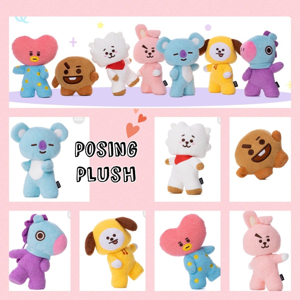 BT21 Tatton Posing Plush costume STANDING DOLL Japan official BTS