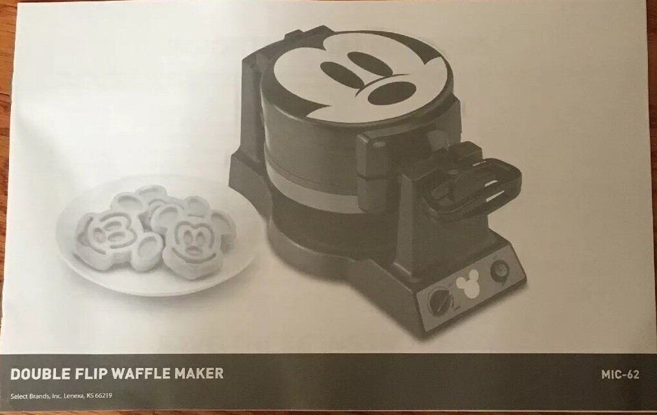 Disney Mickey Mouse Double Flip Waffle Maker 90th Anniversary RARE Fun
