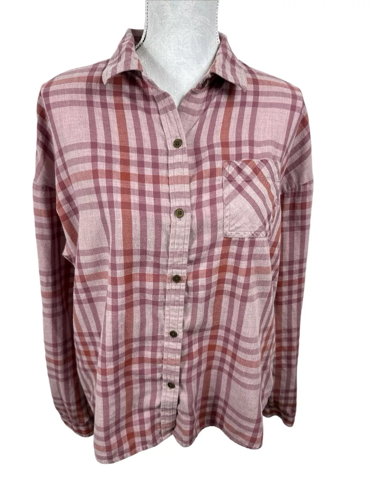 prana button brushed cotton plaid organic cotton bld shirt