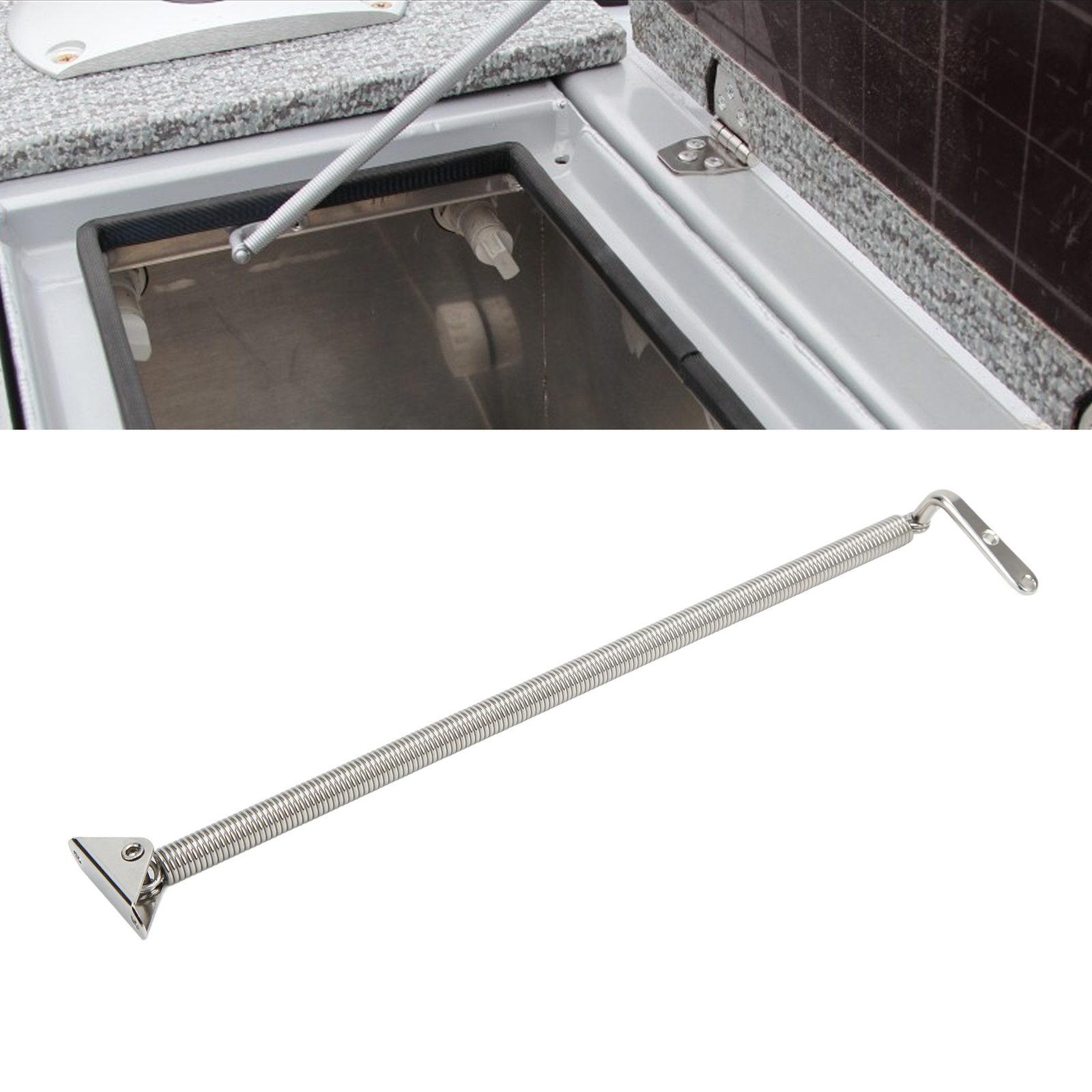 Boat Hatch Holder Adjuster Lid Support Spring 11‑1/7in 283mm Long 316
