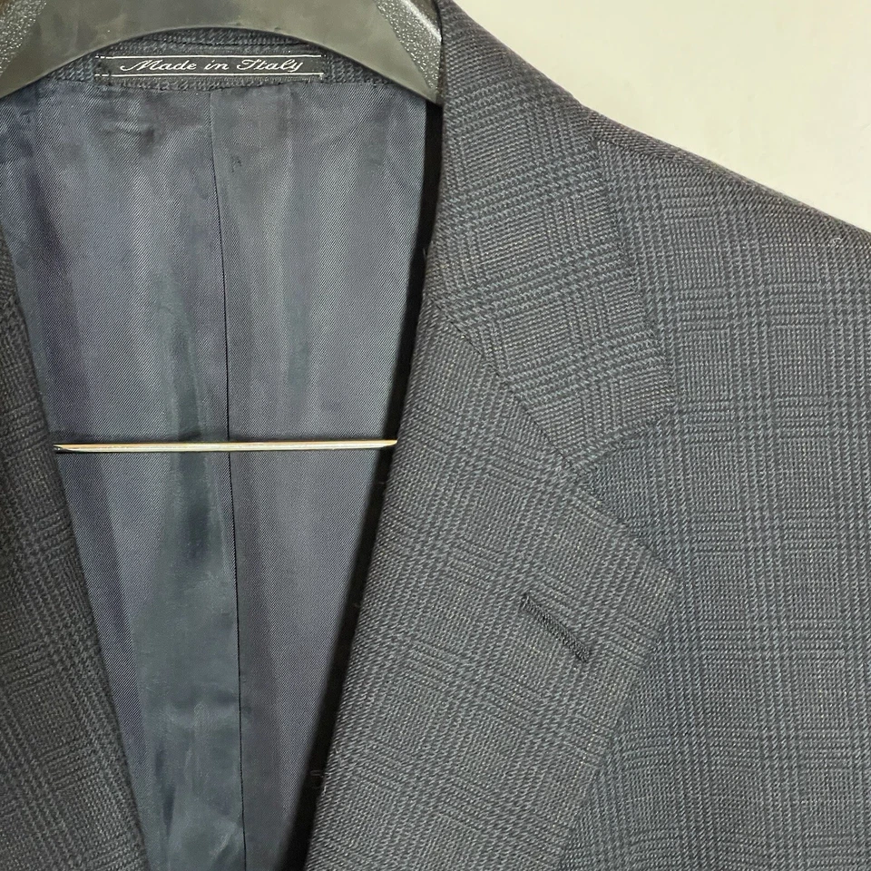 Chaqueta Abrigo Deportivo Zegna 46R Toda Temporada Lana Hombres Gris Ventana Cuadros Ermengildo Foto 4 de 4