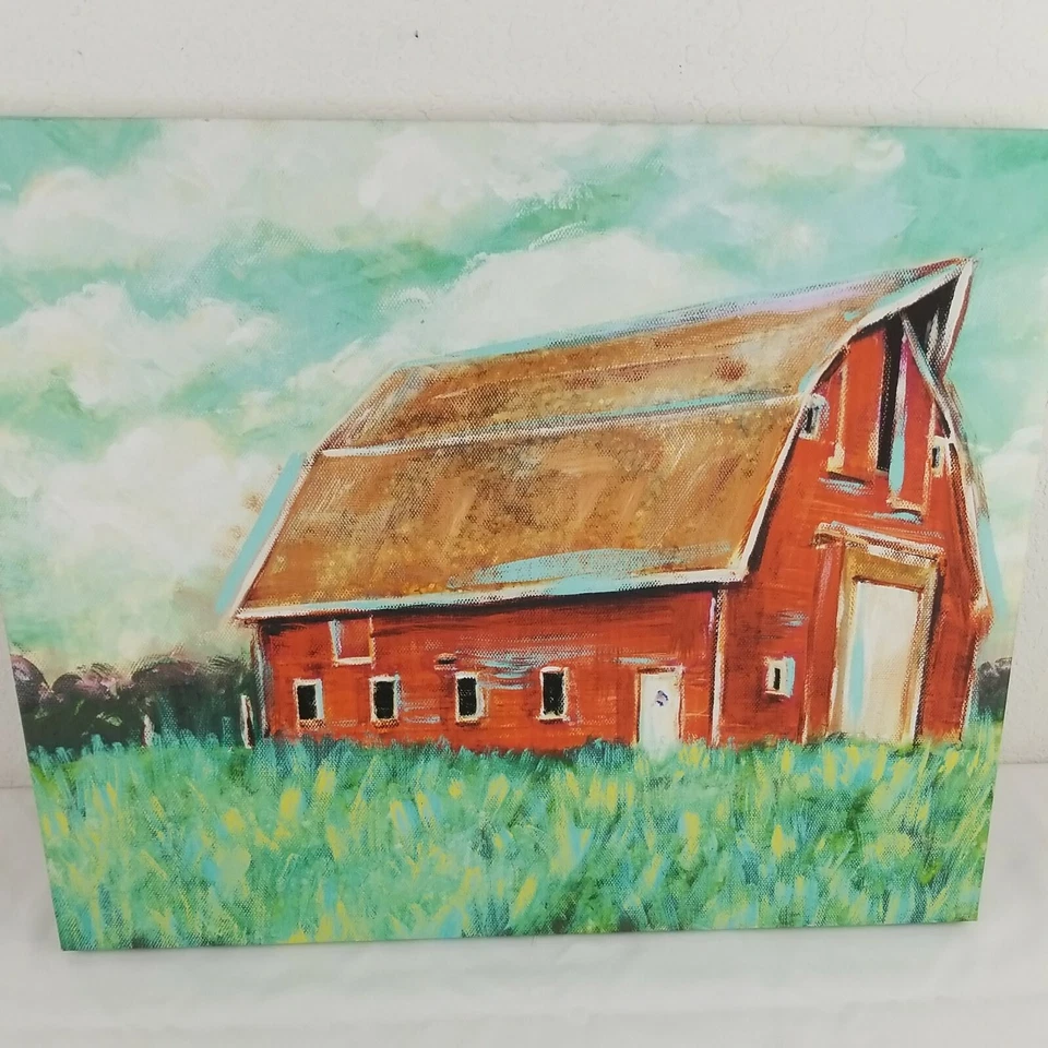 Red Barn Canvas Print Dollar General Barn Farmhouse Decor Wall 20” x 16” 2017 - Image 4 of 4