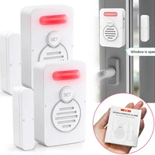 Entry Door Alarm Wireless Voice Windows Reminder Loud 90 dB for Home Security ×2