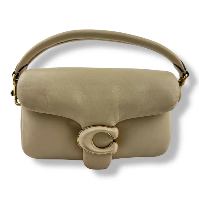 Coach Pillow Tabby 18 Cream Leather Handbag