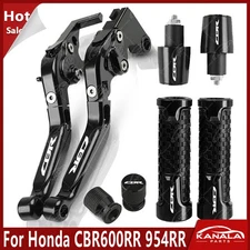 CNC Handle Grips Cap Brake Clutch Levers Sets For Honda CBR600RR 954RR Black New