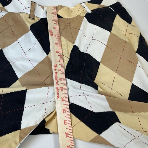 Loudmouth Golfshorts Herren 36 Braun Argyle Geometrisch Golf Preppy Chino Retro - Bild 9 von 11