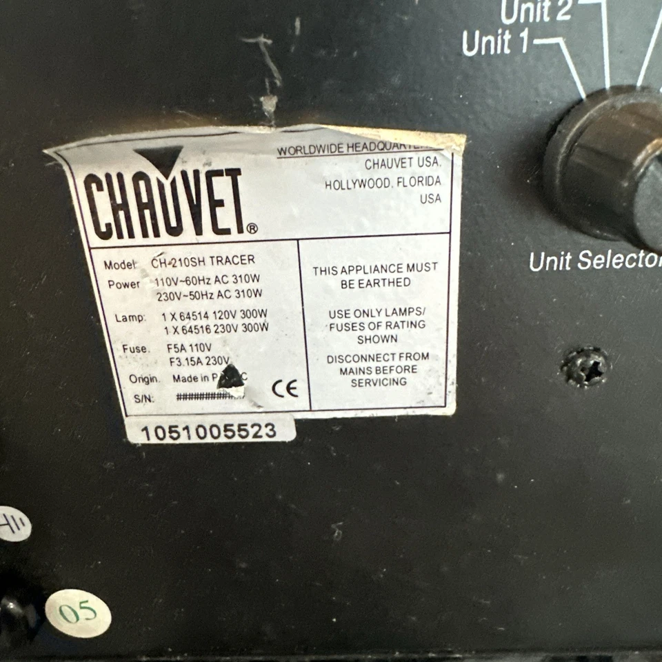 CHAUVET TRACER HEAD DJ EQUIPMENT CH-210SH D - Image 3 of 3