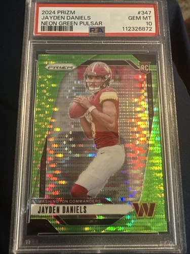 2024 Prizm Jayden Daniels Neon Green Pulsar PSA 10