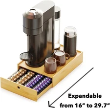 SpaceAid 0.4LB Bamboo Nespresso Vertuo Pod Holder - 40+ Capsule Storage