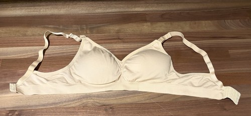 Hofish Nursing Bra Size M Nude Seamless Maternity Wireless 90% Nylon 10% Spandex