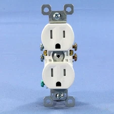 Pass & Seymour 3232TR-W White 15A Tamper Resistant Receptacle Outlet 125V Bulk