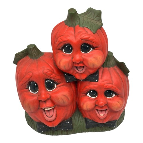Vintage Ceramic Pumpkins Mold Anthropomorphic Jack-O-Lanterns Halloween Fall - Picture 6 of 10