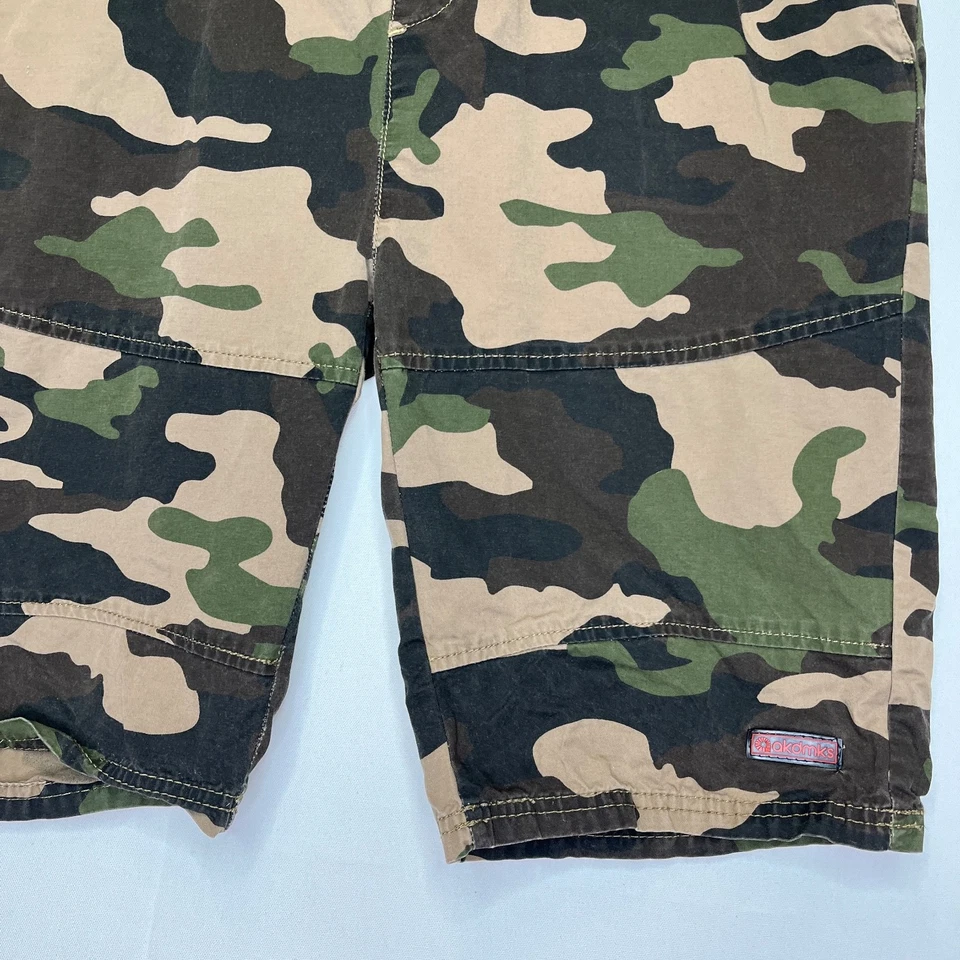 Pantalones Cortos de Carga Akademiks Para Hombre 2XL Verde Camuflaje Cordón Cremallera Foto 4 de 4