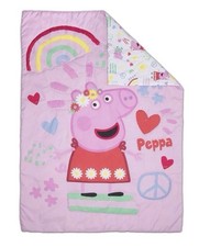 Peppa Pig Be Nice  Kind 4 Piece Reversible Toddler Bedding Set.