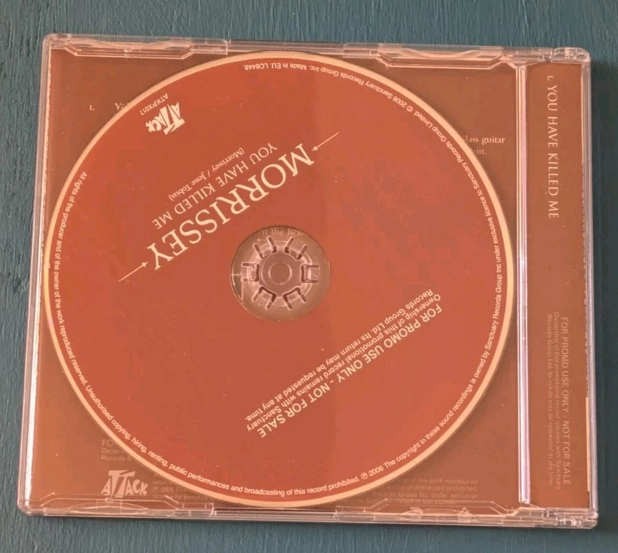 Morrissey You Have Killed Me One Track Promo CD