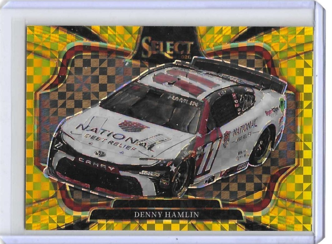2026 PANINI SELECT RACING DENNY HAMLIN FOTL GOLD POWER PLAID 06/13  SSP
