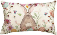 Artoid Mode Blumen Hase Osterei Ostern Kissenbezug, 30X50 Cm FrüHling Saisonnal