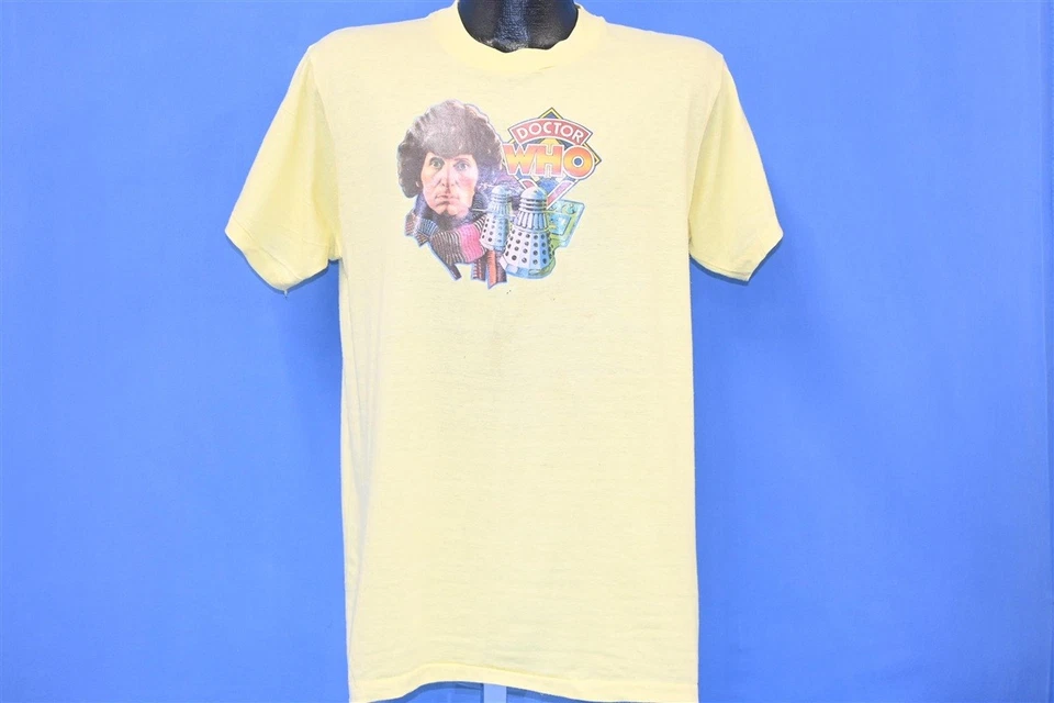 vintage 80s DOCTOR WHO FOURTH TOM BAKER DALEK BBC SCI FI IRON ON t-shirt LARGE L - Image 2 of 4