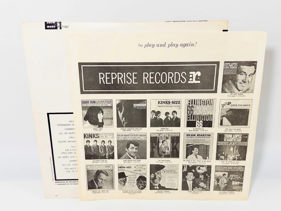 Frank Sinatra - Strangers In The Night, 1966 Vinyl LP Reprise FS-1017, EX, GR8 - Image 3 of 4