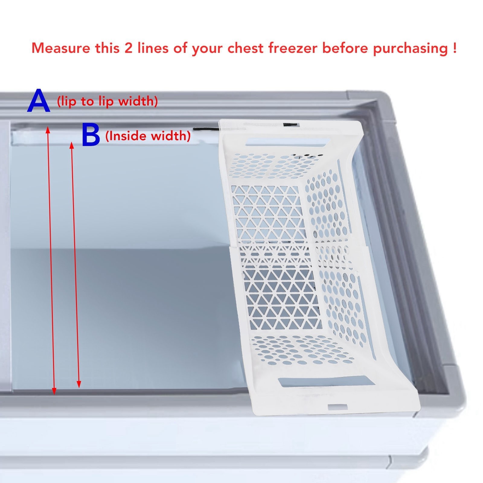 &tilde;(S)Chest Freezer Basket Deep Freezer Organizer Bin Expanda