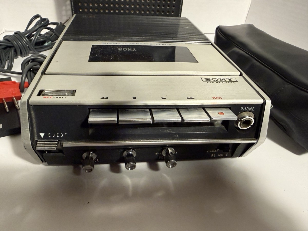 【希少/動作品】SONY TC-124 ヴィンテージ カセットレコーダー Vintage Sony TC-124 Cassette Recorder With Case and Accessories