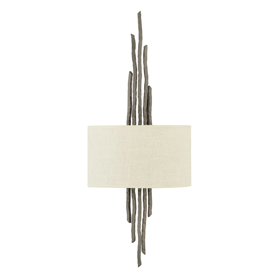 Applique PALINA Crème Bronze Tissu B:30Cm 2-Éclairages Design Lampe Salon - Photo 1/1