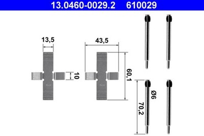 ATE Zubehörsatz Scheibenbremsbelag 13.0460-0029.2 für MERCEDES VW AUDI ALFA W123