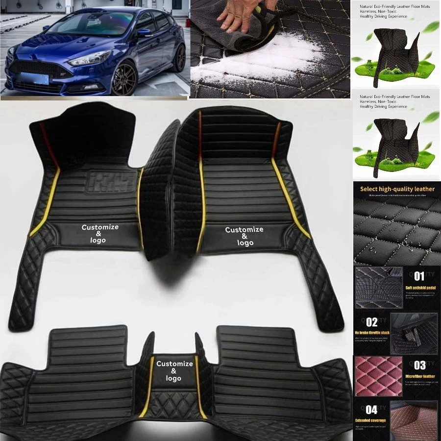 For Ford Focus Car Floor Mats Luxury Waterproof Liners Carpets Cargo Custom Foto 3 de 4