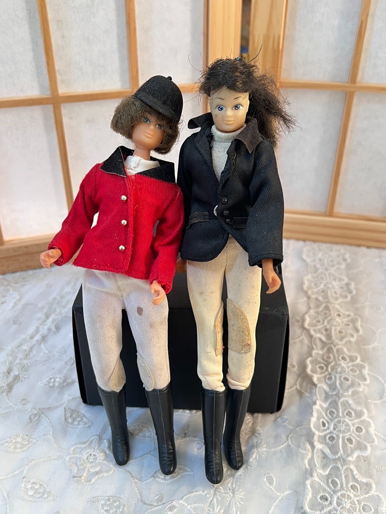 Red And Black Jackets 2 Dolls 8.5"h
