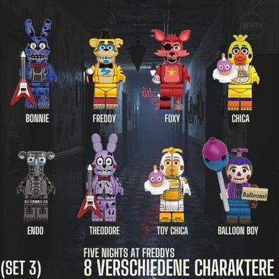 Klemmbausteine MOC Five Nights at Freddys (FNAF), 8 Mini- Figuren (Set 3)