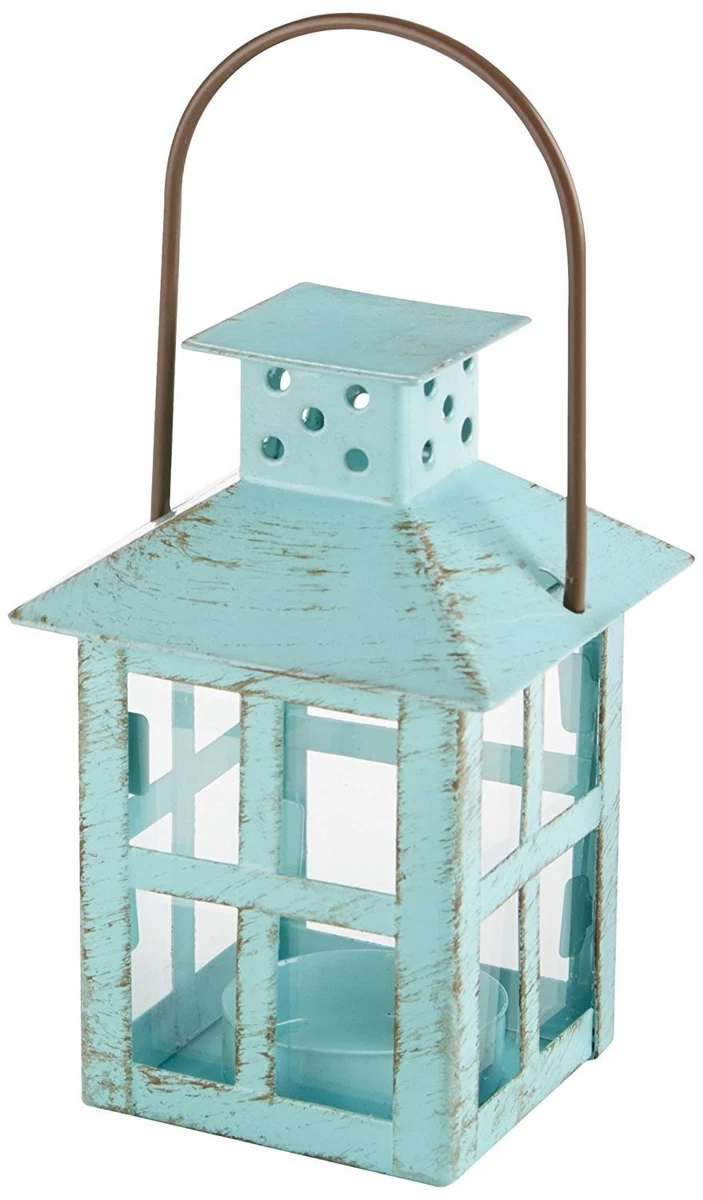 Metal Round Hanging Candle Lantern with Curved Glass Insert, Nautical Coastal Style : Buy Online at Best Price in KSA - Souq is now