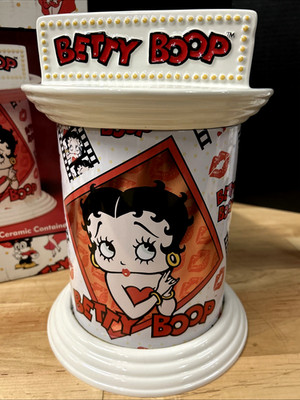 2001 Classic Betty Boop Film Reel Ceramic Tin Cookie Jar New In Box NOS