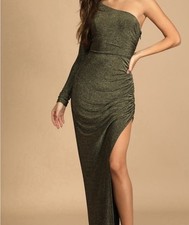 Womens Lulus Elegant One Shoulder Cold Dress Size S