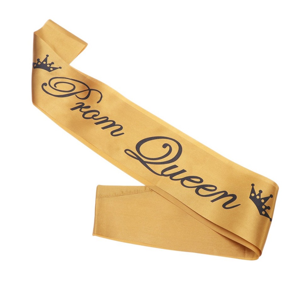 2 Pcs Prom King Queen Strap Party Decorations Golden Ribbon Sash | eBay ...