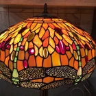 17” Tiffany-Style Stained Glass SHADE – DRAGONFLY, SHADE ONLY