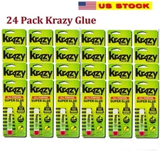 24Pk Krazy Glue All Purpose, Super Glue, Crazy Glue .07oz (2g) Each Tube