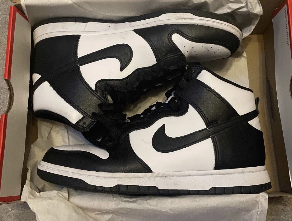 Size 7.5 - Nike Dunk High Black White (used) With Box, photo 1 of 5